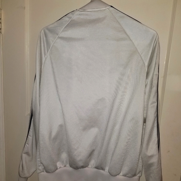 White vintage track jacket (not adidas). black 3 stripes. - Picture 3 of 7